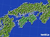 2015年10月22日の四国地方のアメダス(風向・風速)