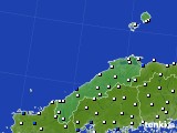 2015年10月22日の島根県のアメダス(風向・風速)