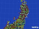 2015年10月23日の東北地方のアメダス(日照時間)