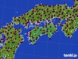 四国地方のアメダス実況(日照時間)(2015年10月23日)