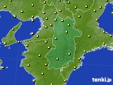 2015年10月23日の奈良県のアメダス(気温)