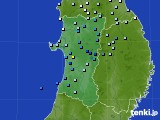 秋田県のアメダス実況(降水量)(2015年10月24日)