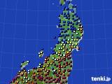東北地方のアメダス実況(日照時間)(2015年10月24日)