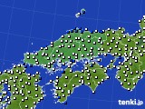 中国地方のアメダス実況(風向・風速)(2015年10月24日)