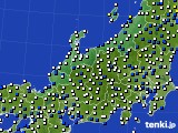 北陸地方のアメダス実況(風向・風速)(2015年10月25日)