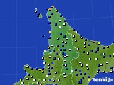 2015年10月25日の道北のアメダス(風向・風速)