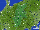長野県のアメダス実況(風向・風速)(2015年10月25日)