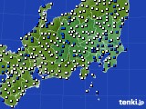 関東・甲信地方のアメダス実況(風向・風速)(2015年10月27日)