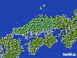 中国地方のアメダス実況(風向・風速)(2015年10月27日)