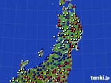 東北地方のアメダス実況(日照時間)(2015年10月28日)