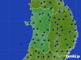 2015年10月29日の秋田県のアメダス(日照時間)