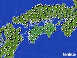 2015年10月31日の四国地方のアメダス(風向・風速)