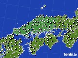 2015年11月03日の中国地方のアメダス(風向・風速)