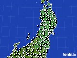 東北地方のアメダス実況(風向・風速)(2015年11月08日)