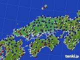 2015年11月10日の中国地方のアメダス(日照時間)