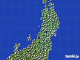 東北地方のアメダス実況(風向・風速)(2015年11月13日)