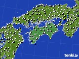 四国地方のアメダス実況(風向・風速)(2015年11月13日)
