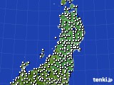 東北地方のアメダス実況(風向・風速)(2015年11月19日)