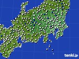 関東・甲信地方のアメダス実況(風向・風速)(2015年11月21日)