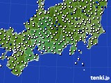 2015年11月21日の東海地方のアメダス(風向・風速)