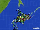 北海道地方のアメダス実況(日照時間)(2015年11月23日)
