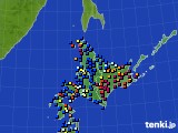 2015年11月29日の北海道地方のアメダス(日照時間)