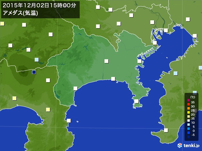 神奈川県の過去のアメダス実況 2015年12月02日 気温 日本気象協会 Tenki Jp