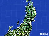 2015年12月03日の東北地方のアメダス(気温)