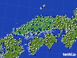 中国地方のアメダス実況(風向・風速)(2015年12月03日)
