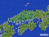 2015年12月03日の中国地方のアメダス(風向・風速)