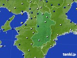 2015年12月04日の奈良県のアメダス(風向・風速)