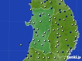 秋田県のアメダス実況(風向・風速)(2015年12月06日)