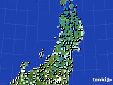 2015年12月07日の東北地方のアメダス(気温)