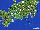 2015年12月08日の東海地方のアメダス(風向・風速)