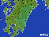 宮崎県のアメダス実況(日照時間)(2015年12月12日)