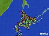 北海道地方のアメダス実況(日照時間)(2015年12月13日)