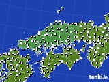 中国地方のアメダス実況(風向・風速)(2015年12月15日)