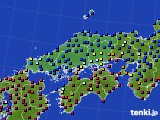 中国地方のアメダス実況(日照時間)(2015年12月18日)