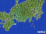 2015年12月18日の東海地方のアメダス(風向・風速)