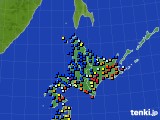 北海道地方のアメダス実況(日照時間)(2015年12月19日)