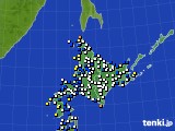 北海道地方のアメダス実況(風向・風速)(2015年12月19日)