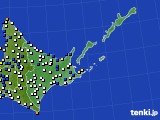 道東のアメダス実況(風向・風速)(2015年12月19日)