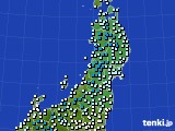 東北地方のアメダス実況(気温)(2015年12月21日)