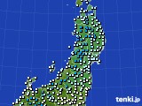 2015年12月21日の東北地方のアメダス(気温)