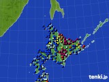 北海道地方のアメダス実況(日照時間)(2015年12月23日)