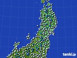 2015年12月23日の東北地方のアメダス(気温)