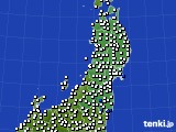 東北地方のアメダス実況(風向・風速)(2015年12月24日)