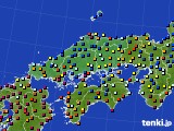 中国地方のアメダス実況(日照時間)(2015年12月25日)