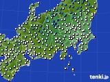 関東・甲信地方のアメダス実況(気温)(2015年12月25日)