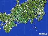 2015年12月25日の東海地方のアメダス(風向・風速)